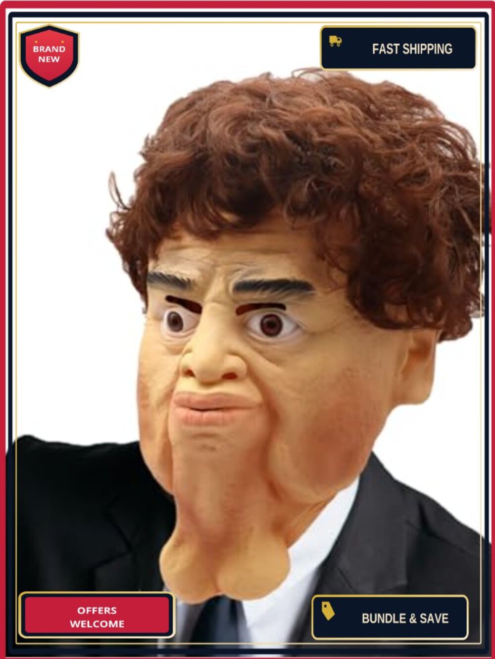Realistic Old Man Latex Mask Funny Double Chin Halloween Cosplay Party Adult
